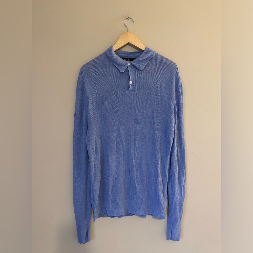 Ralph Lauren 100% linen Blue Button Down Shirt size XXL NWOT